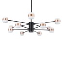 GloboStar® ORNATE 01553 Μοντέρνο Φωτιστικό Οροφής LED 104 Watt Πολύφωτο Μαύρο με Μπρονζέ και Χρυσές Λεπτομέρειες Μεταλλικό Λευκό Ημέρας 4500k Πλέγμα Φ63 x Y36-45cm