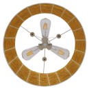 GloboStar® MADAGASKAR 01630 Vintage Κρεμαστό Φωτιστικό Οροφής Τρίφωτο 3 x E27 Καφέ Ξύλινο Rattan Φ40 x Υ22cm