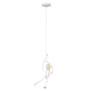 GloboStar® LITTLE MAN 01651 Μοντέρνο Κρεμαστό Φωτιστικό Οροφής Μονόφωτο 1 x E27 Λευκό Μεταλλικό Φ20 x Υ40cm