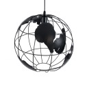 GloboStar® EARTH 01663 Vintage Industrial Κρεμαστό Φωτιστικό Οροφής Μονόφωτο 1 x E27 AC220-240V IP20 - Φ40 x Υ40cm - Μαύρο Μεταλλικό Πλέγμα - 5 Χρόνια Εγγύηση