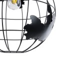 GloboStar® EARTH 01663 Vintage Industrial Κρεμαστό Φωτιστικό Οροφής Μονόφωτο 1 x E27 AC220-240V IP20 - Φ40 x Υ40cm - Μαύρο Μεταλλικό Πλέγμα - 5 Χρόνια Εγγύηση