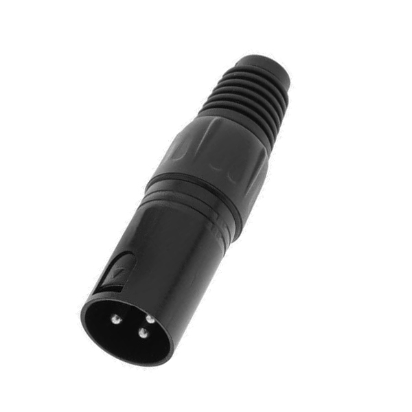 Αρσενικό Βύσμα XLR Male 3 PIN CANNON DMX High Quality Μαύρο GloboStar 51188