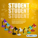 GloboStar® STUDENT YELLOW 01536 Μοντέρνο Επιτραπέζιο Φωτιστικό Γραφείου Μονόφωτο 1 x E27 Κίτρινο με Λευκό Μεταλλικό με Διακόπτη ΟN/OFF Καμπάνα Φ12 x Υ32cm