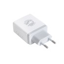 Φορτιστής USB 4 Θέσεων Wall Adapter 2 x AUTO 2.1A & 2 x 1A 5V DC Λευκός με Χρώμιο GloboStar 69997