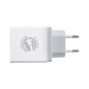 Φορτιστής USB 4 Θέσεων Wall Adapter 2 x AUTO 2.1A & 2 x 1A 5V DC Λευκός με Χρώμιο GloboStar 69997