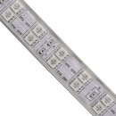 GloboStar® 70517 Wide Ταινία Διπλής Σειράς Epistar LED SMD 5050 1m 24W/m 60LED/m 3144lm/m 120° DC 230V Αδιάβροχη IP68 RGB Dimmable