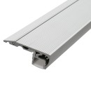 GloboStar® STAIR-PROFILE 70823-3M Προφίλ Αλουμινίου - Βάση & Ψύκτρα Ταινίας LED με Λευκό Γαλακτερό Κάλυμμα - Χρήση σε Σκαλοπάτια - Πατητό Κάλυμμα - Ασημί - 3 Μέτρα - Μ300 x Π6 x Υ2.1cm