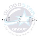 GloboStar® 76181 Λάμπα LED Τύπου Φθορίου T8 Αλουμινίου Τροφοδοσίας Δύο Άκρων 60cm 10W 230V 800lm 180° με Καθαρό Κάλυμμα Θερμό Λευκό 3000K