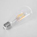 GloboStar® 99015 Λάμπα LED Long Filament E27 ST64 Αχλάδι 4W 400lm 360° AC 220-240V IP20 Φ6.4 x Υ14cm Θερμό Λευκό 2700K με Διάφανο Γυαλί Dimmable - 3 Χρόνια Εγγύηση