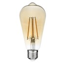 GloboStar® 99047 Λάμπα LED Long Filament E27 ST64 Αχλάδι 10W 900lm 360° AC 220-240V IP20 Φ6.4 x Υ14cm  Ultra Θερμό Λευκό 2200K με Μελί Γυαλί Dimmable - 3 Χρόνια Εγγύηση