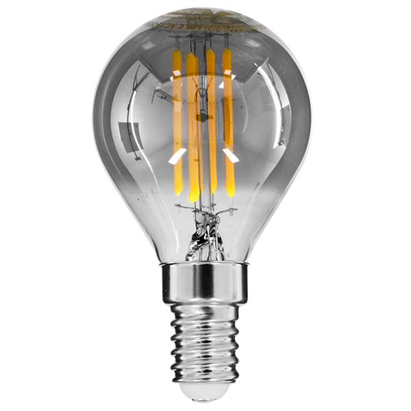 GloboStar® 99063 Λάμπα E14 G45 Γλομπάκι LED FILAMENT 4W 400 lm 320° AC 85-265V Edison Retro με Φιμέ Γυαλί Θερμό Λευκό 2700 K Dimmable