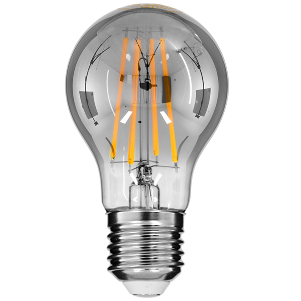 GloboStar® 99067 Λάμπα E27 A60 Γλόμπος LED LONG FILAMENT 8W 800 lm 320° AC 85-265V Edison Retro με Φιμέ Γυαλί Θερμό Λευκό 2700 K Dimmable