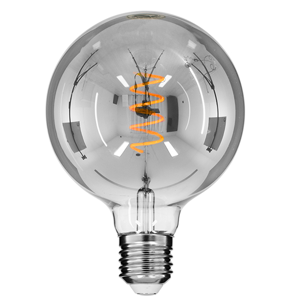 GloboStar® 99139 Λάμπα E27 G125 Γλόμπος LED SOFT SPIRAL FILAMENT 6W 470 lm 320° AC 85-265V Edison Retro με Φιμέ Γυαλί Θερμό Λευκό 2700 K Dimmable