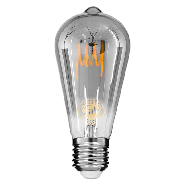 GloboStar® 99142 Λάμπα E27 ST64 Αχλάδι LED SOFT T SPIRAL FILAMENT 6W 470 lm 320° AC 85-265V Edison Retro με Φιμέ Γυαλί Θερμό Λευκό 2700 K Dimmable