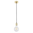 GloboStar® LUMI GOLD 99421 Μοντέρνο Μεταλλικό Κρεμαστό Φωτιστικό Οροφής Ανάρτηση Μονόφωτο 1 x E27 Χρυσό Φ4 x Y118cm