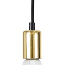 GloboStar® LUMI GOLD 99421 Μοντέρνο Μεταλλικό Κρεμαστό Φωτιστικό Οροφής Ανάρτηση Μονόφωτο 1 x E27 Χρυσό Φ4 x Y118cm