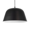 GloboStar® EASTVALE 01281 Μοντέρνο Κρεμαστό Φωτιστικό Οροφής Μονόφωτο 1 x E27 Μαύρο Μεταλλικό Καμπάνα Φ40 x Y24cm