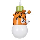 GloboStar® GIRAFFE 00638 Μοντέρνο Κρεμαστό Παιδικό Φωτιστικό Οροφής Μονόφωτο 1 x E27 Λευκό Πράσινο Πορτοκαλί Μαύρο Μεταλλικό Μ12 x Π10.5 x Υ13.5cm