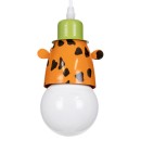 GloboStar® GIRAFFE 00638 Μοντέρνο Κρεμαστό Παιδικό Φωτιστικό Οροφής Μονόφωτο 1 x E27 Λευκό Πράσινο Πορτοκαλί Μαύρο Μεταλλικό Μ12 x Π10.5 x Υ13.5cm