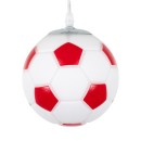 GloboStar® FOOTBALL 00642 Μοντέρνο Κρεμαστό Παιδικό Φωτιστικό Οροφής Μονόφωτο 1 x E27 Κόκκινο Λευκό Γυάλινο Φ15 x Υ18cm