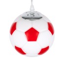 GloboStar® FOOTBALL 00642 Μοντέρνο Κρεμαστό Παιδικό Φωτιστικό Οροφής Μονόφωτο 1 x E27 Κόκκινο Λευκό Γυάλινο Φ15 x Υ18cm