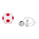 GloboStar® FOOTBALL 00642 Μοντέρνο Κρεμαστό Παιδικό Φωτιστικό Οροφής Μονόφωτο 1 x E27 Κόκκινο Λευκό Γυάλινο Φ15 x Υ18cm