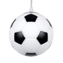 GloboStar® FOOTBALL 00643 Μοντέρνο Κρεμαστό Παιδικό Φωτιστικό Οροφής Μονόφωτο 1 x E27 Μαύρο Λευκό Γυάλινο Φ15 x Υ18cm