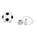 GloboStar® FOOTBALL 00643 Μοντέρνο Κρεμαστό Παιδικό Φωτιστικό Οροφής Μονόφωτο 1 x E27 Μαύρο Λευκό Γυάλινο Φ15 x Υ18cm