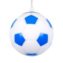 GloboStar® FOOTBALL 00644 Μοντέρνο Κρεμαστό Παιδικό Φωτιστικό Οροφής Μονόφωτο 1 x E27 Γαλάζιο Λευκό Γυάλινο Φ15 x Υ18cm