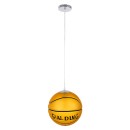 GloboStar® SPALDING NBA 00649 Μοντέρνο Κρεμαστό Παιδικό Φωτιστικό Οροφής Μονόφωτο 1 x E27 Πορτοκαλί Γυάλινο Φ25 x Υ25cm