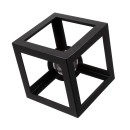 GloboStar® CUBE 00799 Μοντέρνο Φωτιστικό Οροφής Μονόφωτο Μαύρο Μεταλλικό Πλέγμα Φ25 x Y25cm