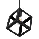 GloboStar® CUBE 00801 Μοντέρνο Κρεμαστό Φωτιστικό Οροφής Μονόφωτο 1 x E27 Μαύρο Μεταλλικό Πλέγμα Μ25 x Π25 x Υ25cm