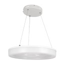 GloboStar® ARIANA 61038 Κρεμαστή Πλαφονιέρα Οροφής Κύκλος LED CCT 55W 6376lm 120° AC 220-240V - Εναλλαγή Φωτισμού μέσω Τηλεχειριστηρίου All In One Ψυχρό Λευκό 6000k+Φυσικό Λευκό 4500k+Θερμό Λευκό 2700k Dimmable Φ48cm - Λευκό - 3 Years Warranty