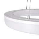 GloboStar® ARIANA 61038 Κρεμαστή Πλαφονιέρα Οροφής Κύκλος LED CCT 55W 6376lm 120° AC 220-240V - Εναλλαγή Φωτισμού μέσω Τηλεχειριστηρίου All In One Ψυχρό Λευκό 6000k+Φυσικό Λευκό 4500k+Θερμό Λευκό 2700k Dimmable Φ48cm - Λευκό - 3 Years Warranty