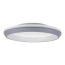 GloboStar® MELINA 61042 Πλαφονιέρα Οροφής Κύκλος LED CCT 55W 6376lm 120° AC 220-240V - Εναλλαγή Φωτισμού μέσω Τηλεχειριστηρίου All In One Ψυχρό Λευκό 6000k+Φυσικό Λευκό 4500k+Θερμό Λευκό 2700k Dimmable Φ48cm - Ανθρακί - 3 Years Warranty