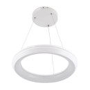 GloboStar® MELINA 61044 Κρεμαστή Πλαφονιέρα Οροφής Κύκλος LED CCT 55W 6376lm 120° AC 220-240V - Εναλλαγή Φωτισμού μέσω Τηλεχειριστηρίου All In One Ψυχρό Λευκό 6000k+Φυσικό Λευκό 4500k+Θερμό Λευκό 2700k Dimmable Φ48cm - Λευκό - 3 Years Warranty