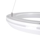 GloboStar® MELINA 61044 Κρεμαστή Πλαφονιέρα Οροφής Κύκλος LED CCT 55W 6376lm 120° AC 220-240V - Εναλλαγή Φωτισμού μέσω Τηλεχειριστηρίου All In One Ψυχρό Λευκό 6000k+Φυσικό Λευκό 4500k+Θερμό Λευκό 2700k Dimmable Φ48cm - Λευκό - 3 Years Warranty