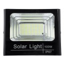 GloboStar® 71557 Αυτόνομος Ηλιακός Προβολέας LED SMD 100W 8000lm με Ενσωματωμένη Μπαταρία 15000mAh - Φωτοβολταϊκό Πάνελ με Αισθητήρα Ημέρας-Νύχτας και Ασύρματο Χειριστήριο RF 2.4Ghz Αδιάβροχος IP67 Ψυχρό Λευκό 6000K