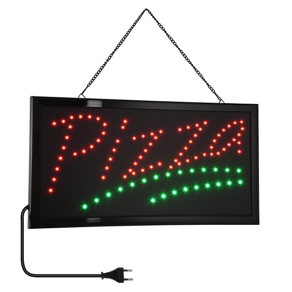 GloboStar® 75684 Φωτιστικό Ταμπέλα LED Σήμανσης PIZZA με Πρίζα AC 230V Μ48xΠ25xΥ2cm