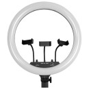 GloboStar® 75805 Professional Digital Ring Light Φ46cm LED SMD 70W 7000lm 180° AC 230V με Καλώδιο Τροφοδοσίας Πρίζας - Ασύρματο Χειριστήριο RF 2.4Ghz Εναλλαγής Χρωμάτων & 3 Βάσεις Τηλεφώνου - Πολύχρωμο RGBW+WW Dimmable