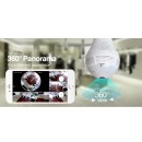 GloboStar® 76073 WIFI 2.4G IP CAMERA 2.0MP 1080P - Έξυπνη Κρυφή IP Κάμερα WiFi 1080P Fish Eye 360° 3W LED σε Σχήμα Λάμπας με Ντουί και Βάση E27 Smart Home