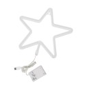 GloboStar® 78584 Φωτιστικό Ταμπέλα Φωτεινή Επιγραφή NEON LED Σήμανσης STAR 5W με Καλώδιο Τροφοδοσίας USB - Μπαταρίας 3xAAA (Δεν Περιλαμβάνονται) - Ψυχρό Λευκό 6000K