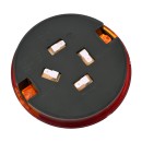 GloboStar® 79927 Πίσω Φανάρι Φορτηγού 20 LED DC 24V Στρογγυλό Universal Αδιάβροχο IP66 Κόκκινο - Πορτοκαλί