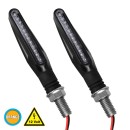 GloboStar® 81753 ΣΕΤ 2 x Φλάς Μοτοσυκλέτας Universal Line LED SMD 5050 5W DC 12V Πορτοκαλί Αδιάβροχα IP65