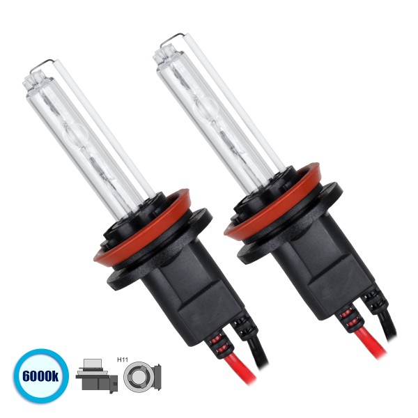 GloboStar® 84007 H11 ΣΕΤ 2 x Λάμπες Βασικού Φωτισμού Αυτοκινήτου & Μοτοσυκλέτας Xenon HID 70W 6400lm IP20 Ψυχρό Λευκό 6000K