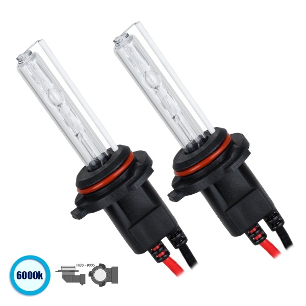 GloboStar® 84009 HB3 9005 ΣΕΤ 2 x Λάμπες Βασικού Φωτισμού Αυτοκινήτου & Μοτοσυκλέτας Xenon HID 70W 6400lm IP20 Ψυχρό Λευκό 6000K