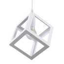 GloboStar® CUBE 00802 Μοντέρνο Κρεμαστό Φωτιστικό Οροφής Μονόφωτο 1 x E27 Λευκό Μεταλλικό Πλέγμα Μ25 x Π25 x Υ25cm