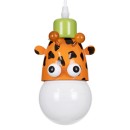 GloboStar® GIRAFFE 00638 Μοντέρνο Κρεμαστό Παιδικό Φωτιστικό Οροφής Μονόφωτο 1 x E27 Λευκό Πράσινο Πορτοκαλί Μαύρο Μεταλλικό Μ12 x Π10.5 x Υ13.5cm