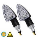 GloboStar® 81751 ΣΕΤ 2 x Φλάς Μοτοσυκλέτας Universal Triangle LED Diode 5W DC 12V Πορτοκαλί Αδιάβροχα IP65