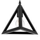 GloboStar® TRIANGLE 00608 Μοντέρνο Κρεμαστό Φωτιστικό Οροφής Πολύφωτο 5 x E27 Μαύρο Μεταλλικό Πλέγμα Μ170 x Π22 x Y130cm